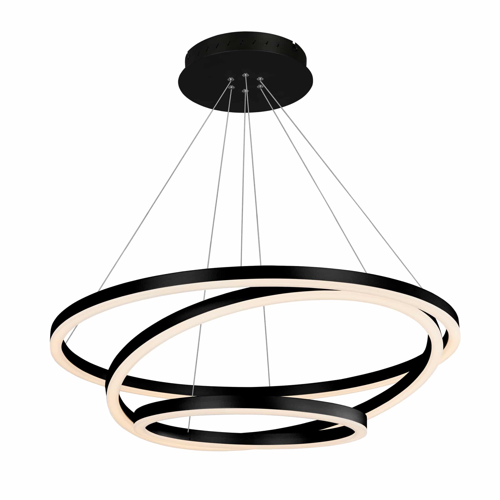 VONN Tania Trio VMC32500BL 32" Integrated LED ETL Certified Ring Chandelier Height Adjustable Black Pendant - Image 10