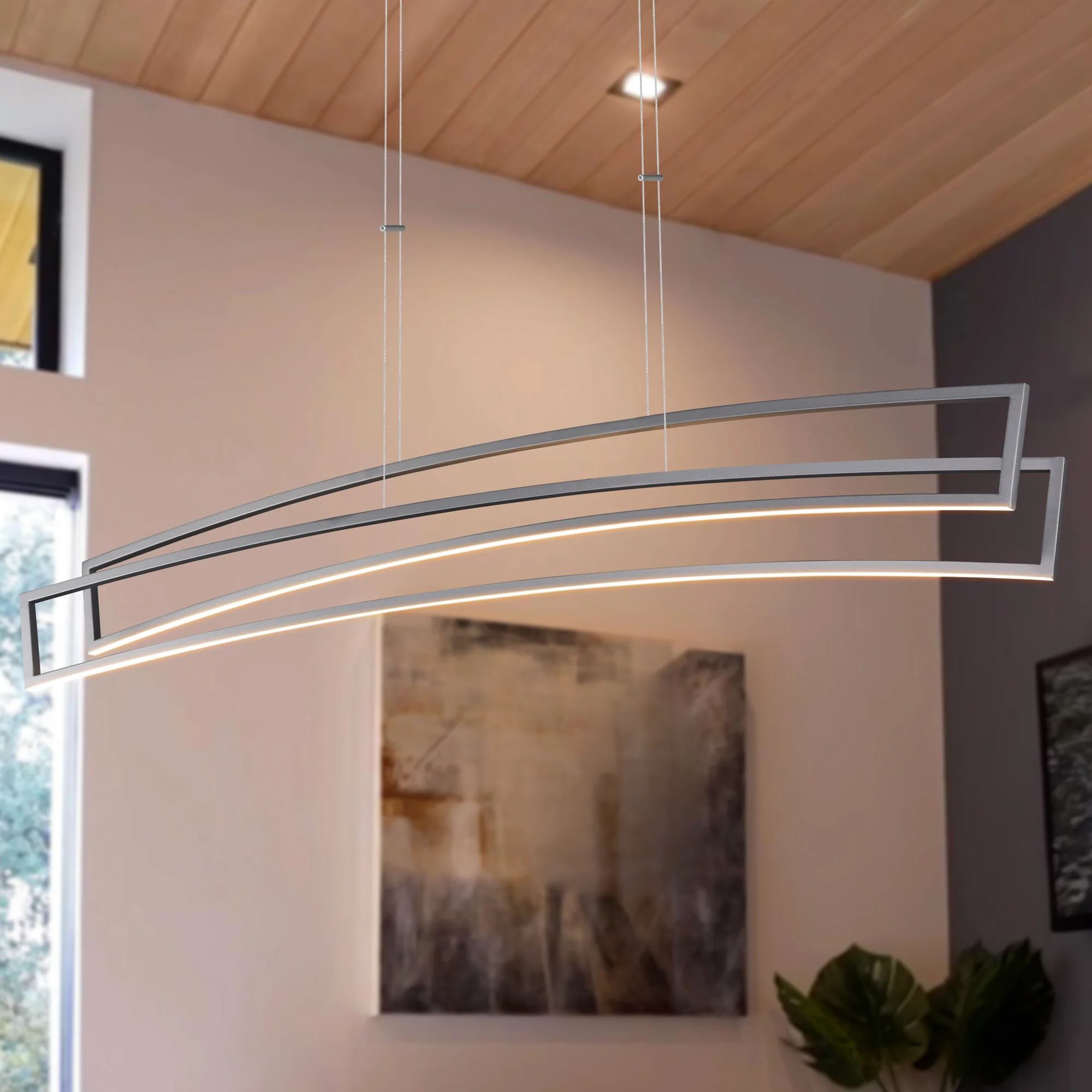 VONN Sirius VMC33440AL 46" ETL Certified Integrated LED Pendant, Height Adjustable Chandelier in Silver - Image 4