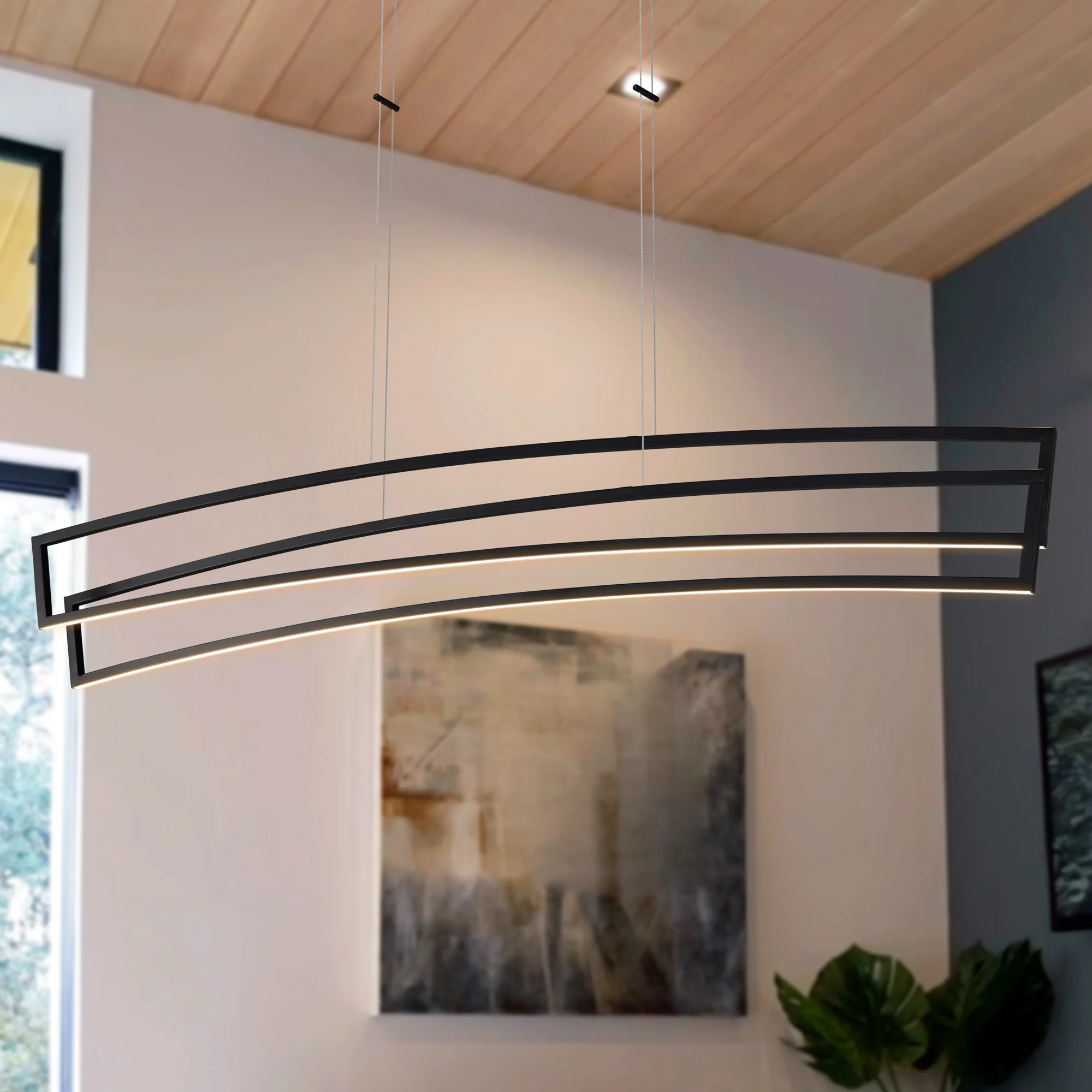 VONN Sirius VMC33440BL 46" ETL Certified Integrated LED Pendant, Height Adjustable Chandelier in Black - Image 3