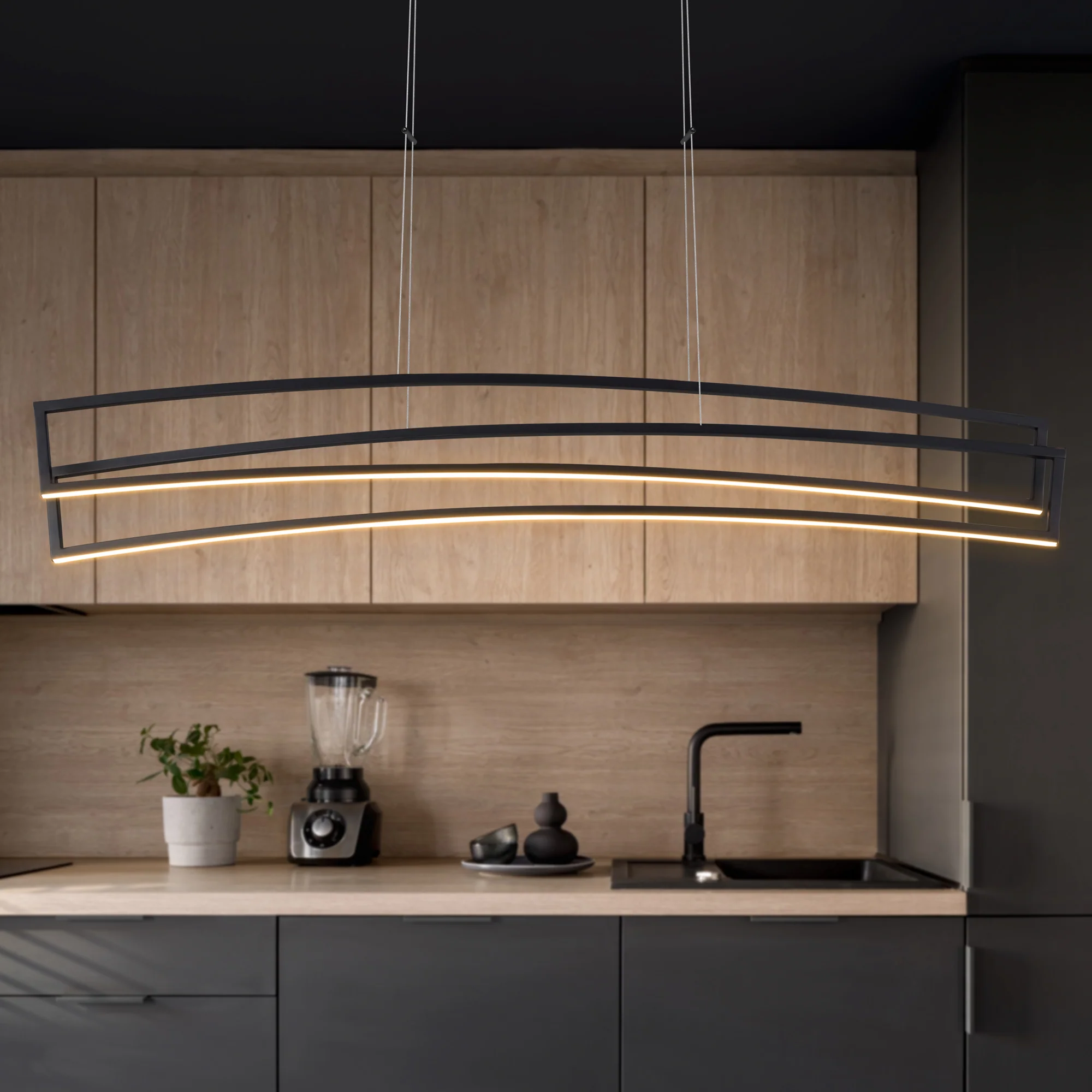 VONN Sirius VMC33440BL 46" ETL Certified Integrated LED Pendant, Height Adjustable Chandelier in Black - Image 4