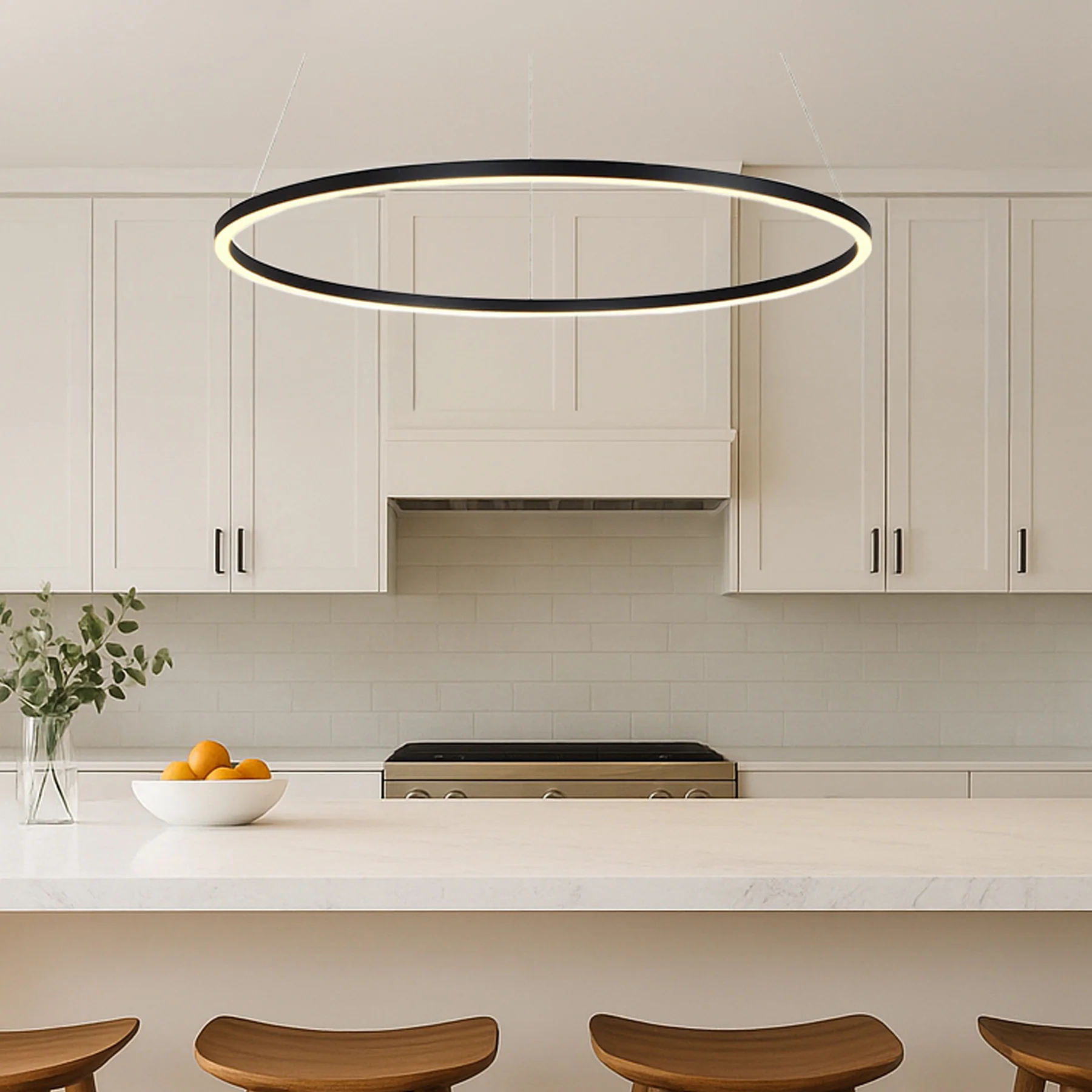 VONN Tania VMC34911BL 39" ETL Certified Integrated LED Ring Chandelier Height Adjustable Pendant in Black - Image 4