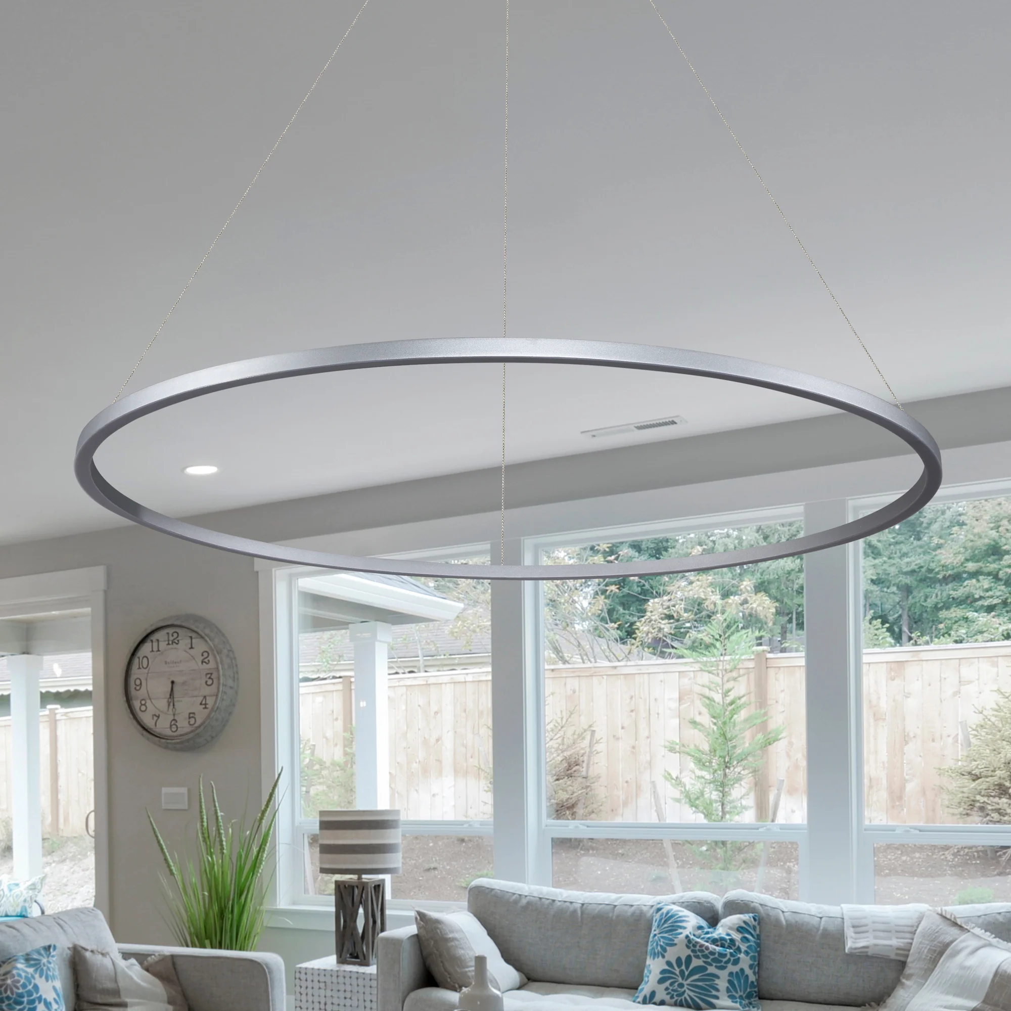 VONN Tania VMC34912AL 51" ETL Certified Integrated LED Ring Chandelier Height Adjustable Pendant in Silver - Image 7
