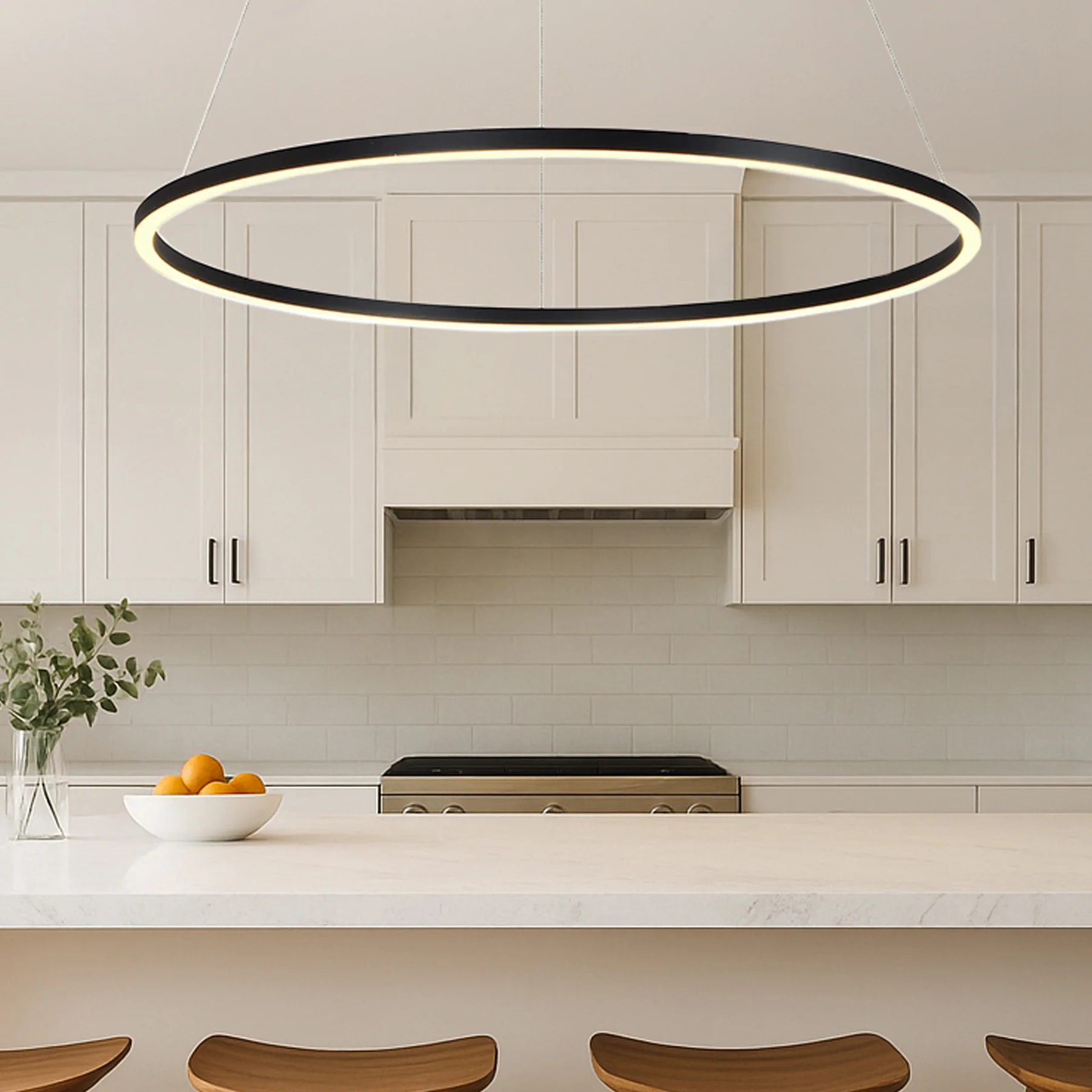 VONN Tania VMC34912BL 51" ETL Certified Integrated LED Ring Chandelier Height Adjustable Pendant in Black - Image 14