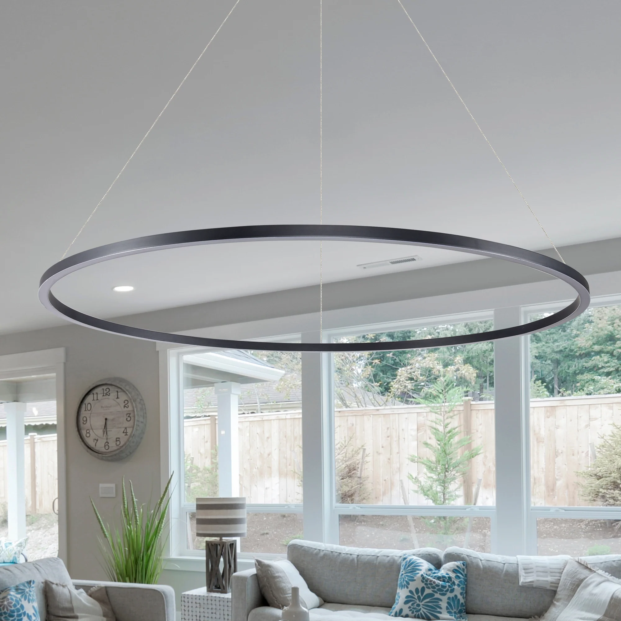 VONN Tania VMC34912BL 51" ETL Certified Integrated LED Ring Chandelier Height Adjustable Pendant in Black - Image 4