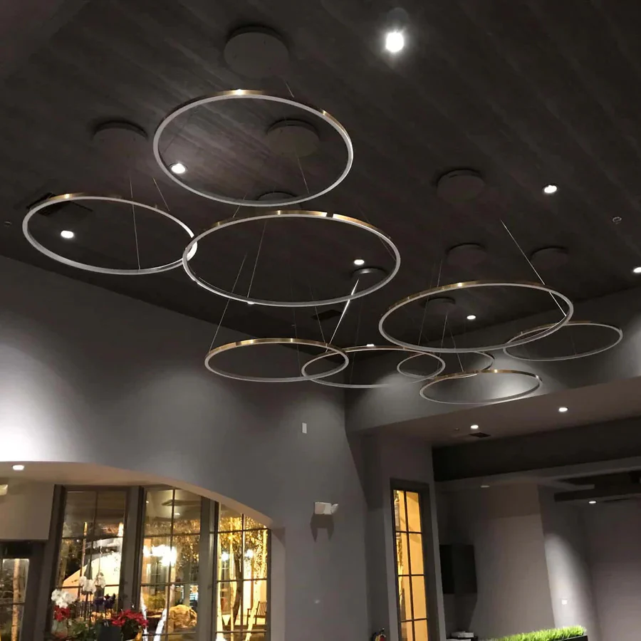 VONN Tania VMC34912BL 51" ETL Certified Integrated LED Ring Chandelier Height Adjustable Pendant in Black - Image 5