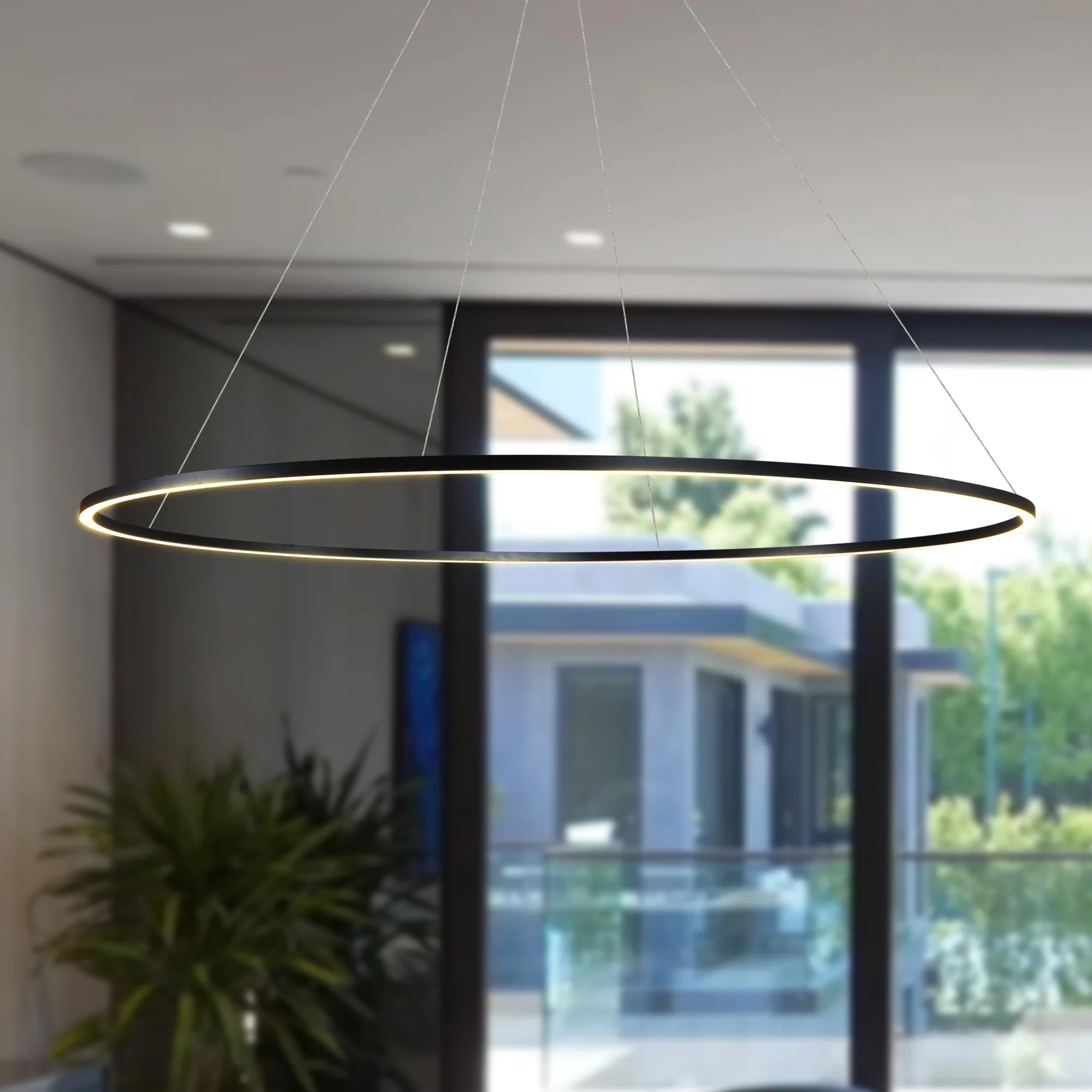 VONN Tania VMC34960BL 60" Integrated LED ETL Certified Ring Chandelier, Height Adjustable Pendant in Black - Image 5