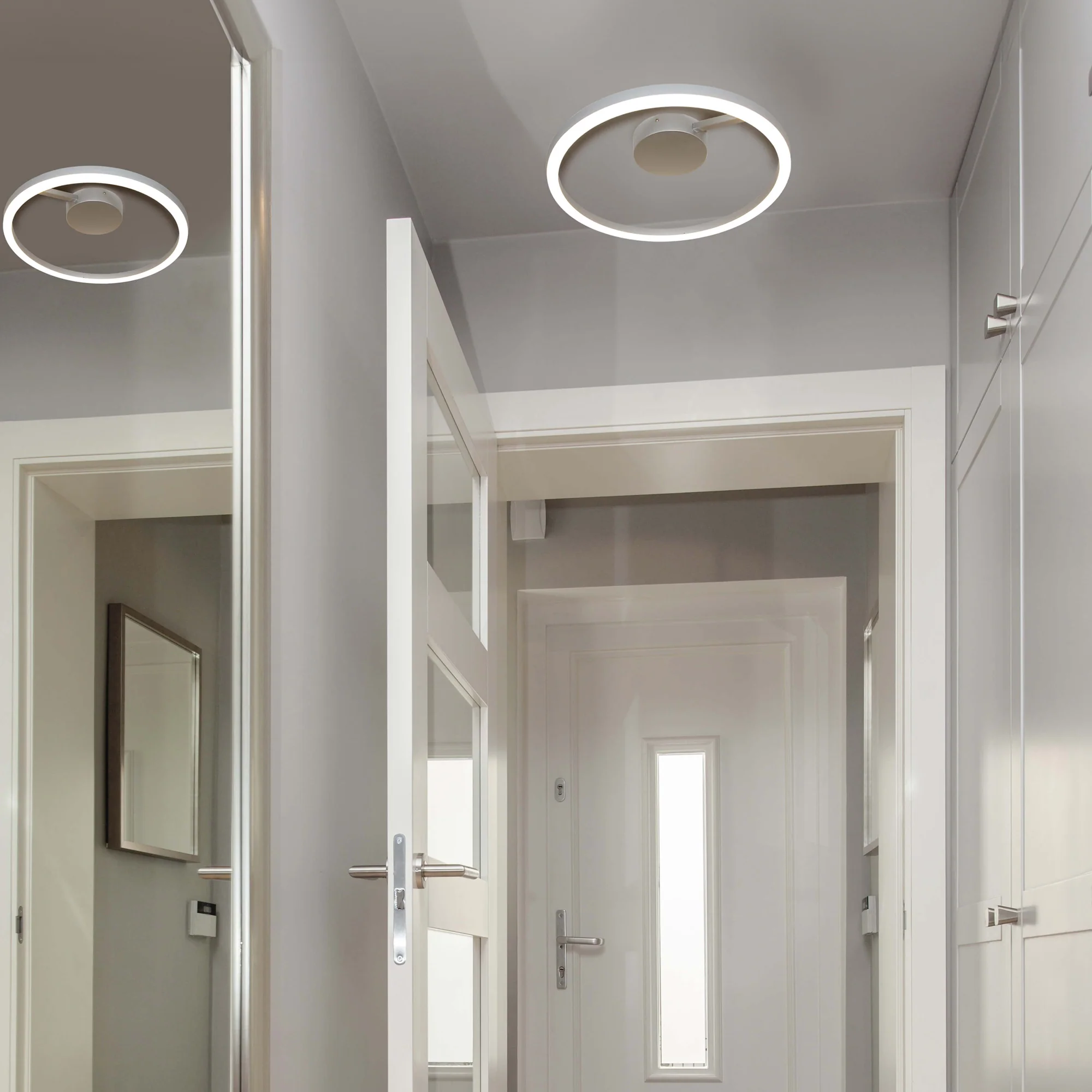 VONN Zuben VMCF41300AL 20" Integrated LED ETL Certified Ceiling Lighting Circular Semi Flush in Silver - Image 4