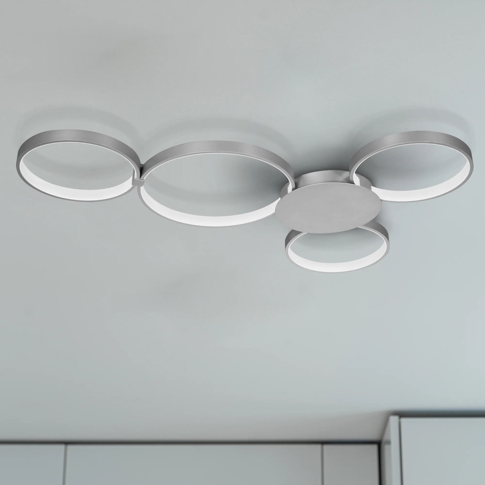 VONN Capella VMCF41500AL 43" Integrated LED ETL Certified Ceiling Light Multi-Ring Semi Flush in Silver - Image 5