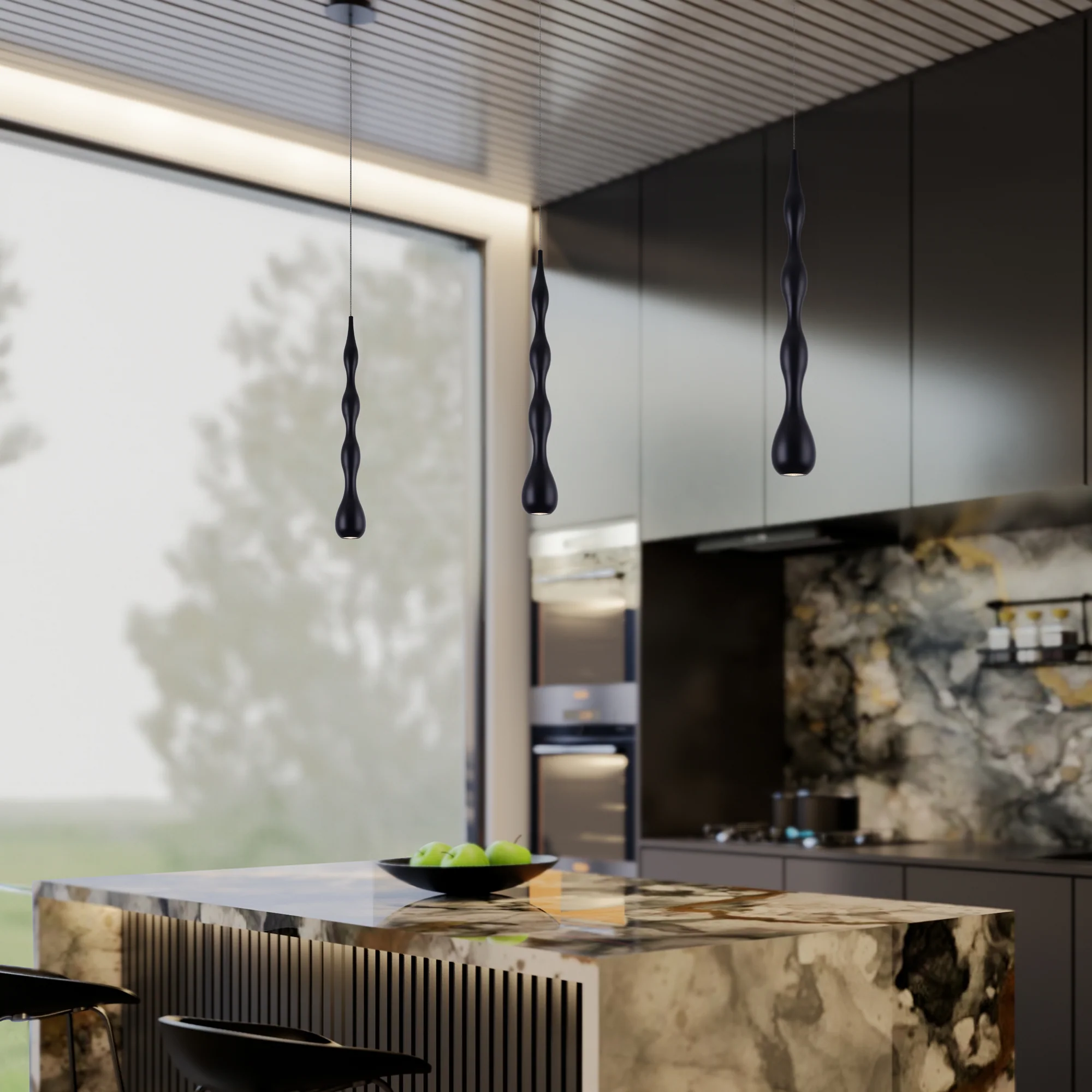VONN Polaris VMP24510BL 5" ETL Certified Integrated LED Height Adjustable Pendant Light in Black - Image 5