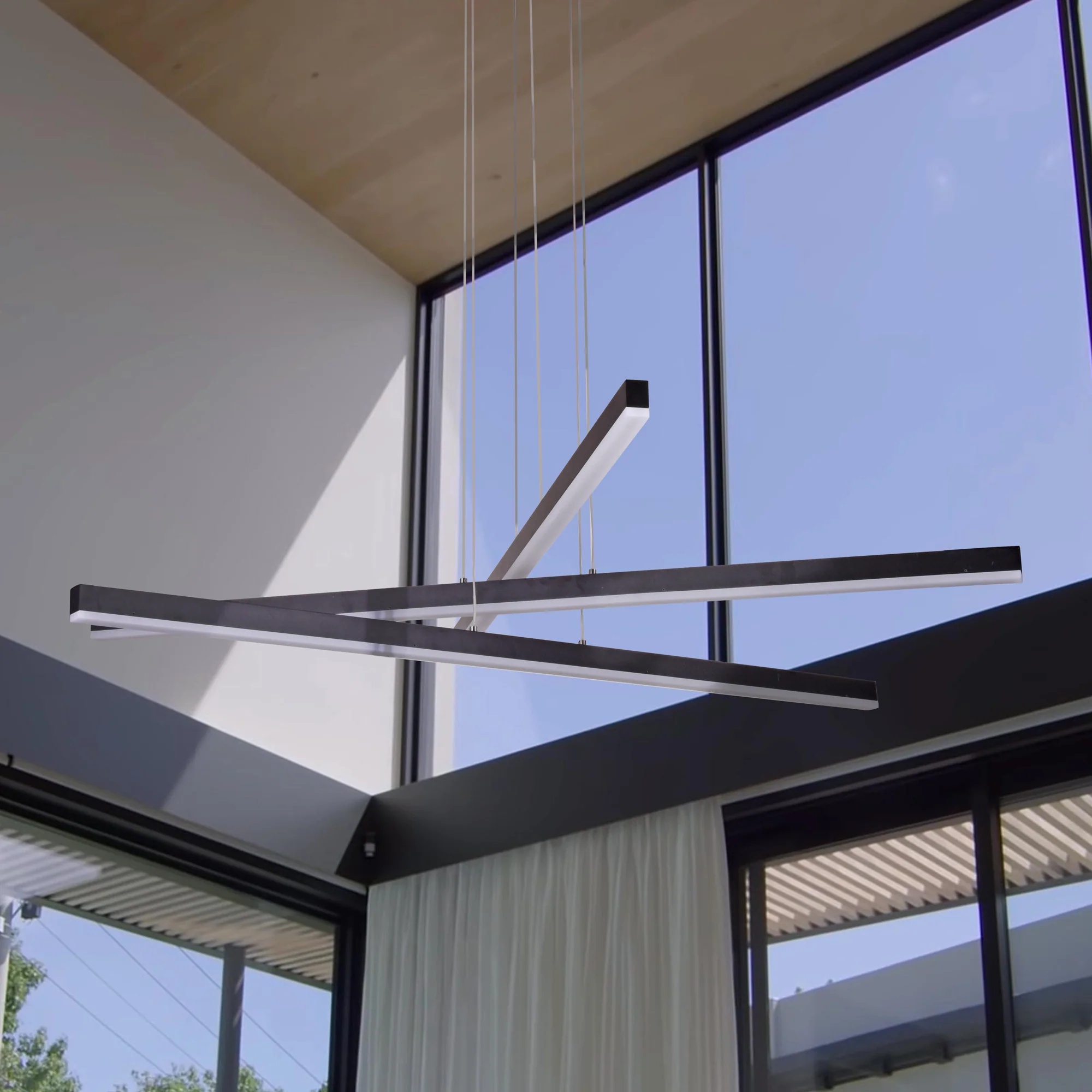 VONN Sirius VMP25030BL 40" ETL Certified Integrated LED Pendant, Height Adjustable Chandelier in Black - Image 6