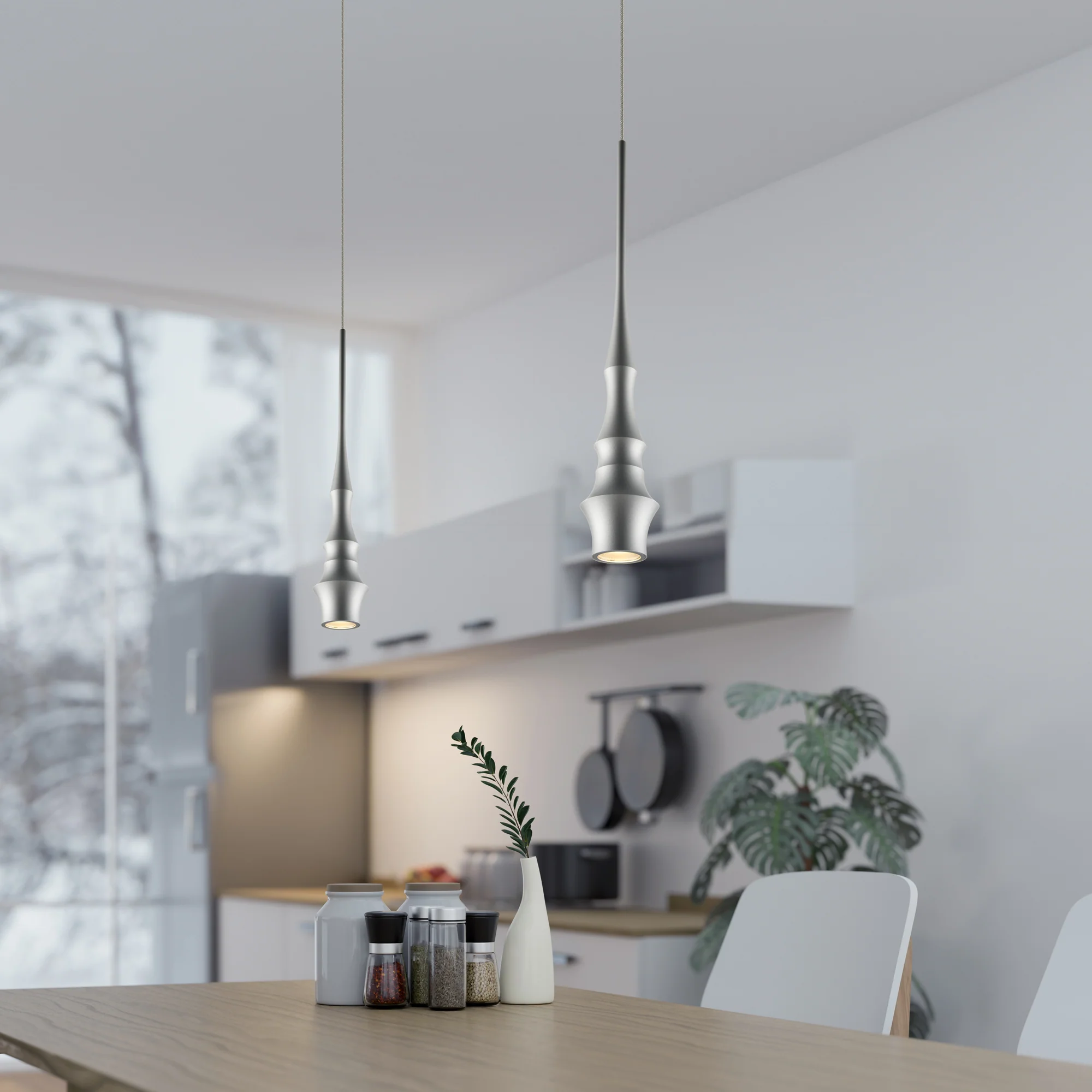 VONN Polaris VMP26610AL 5" ETL Certified Integrated LED Height Adjustable Pendant Light in Silver - Image 4