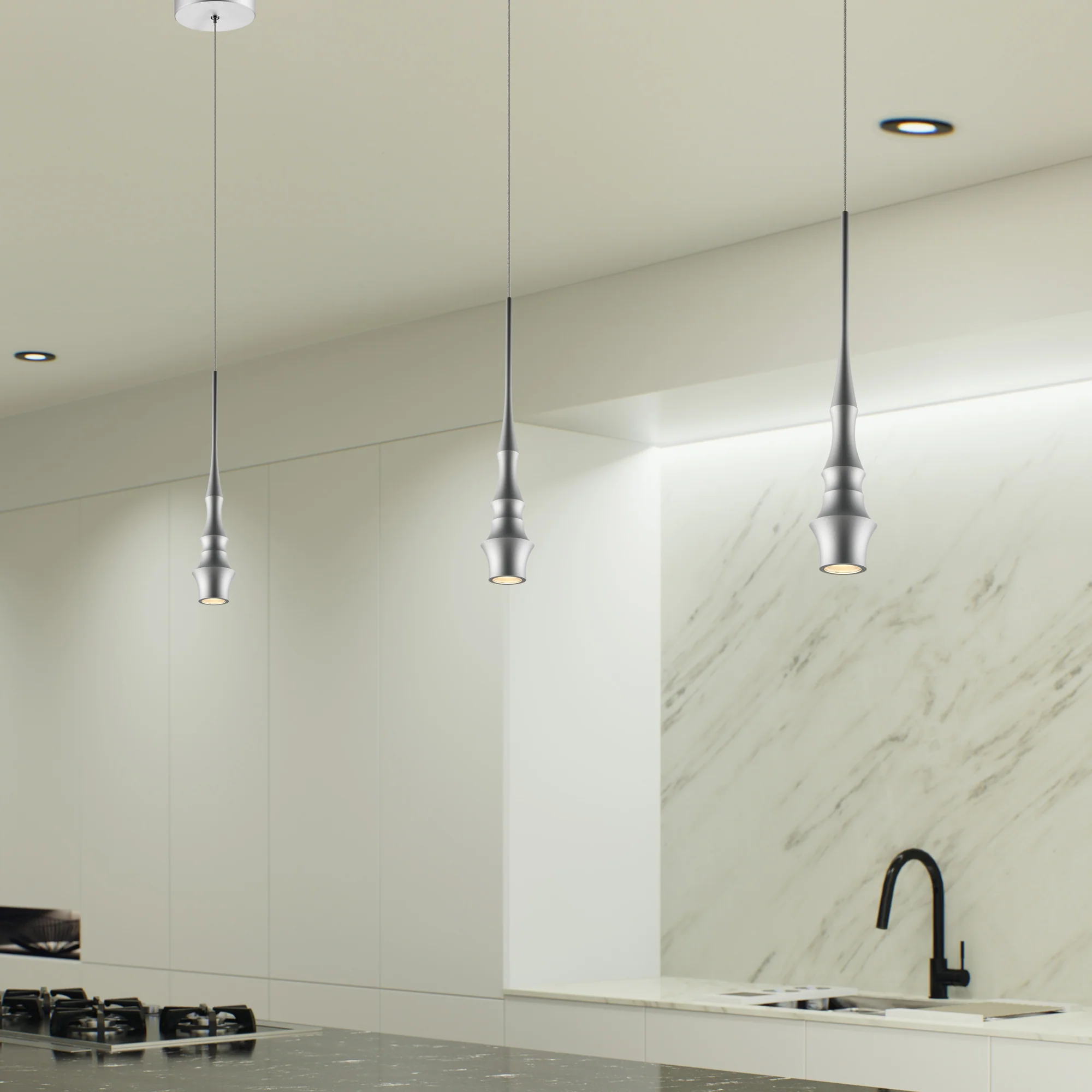 VONN Polaris VMP26610AL 5" ETL Certified Integrated LED Height Adjustable Pendant Light in Silver - Image 6