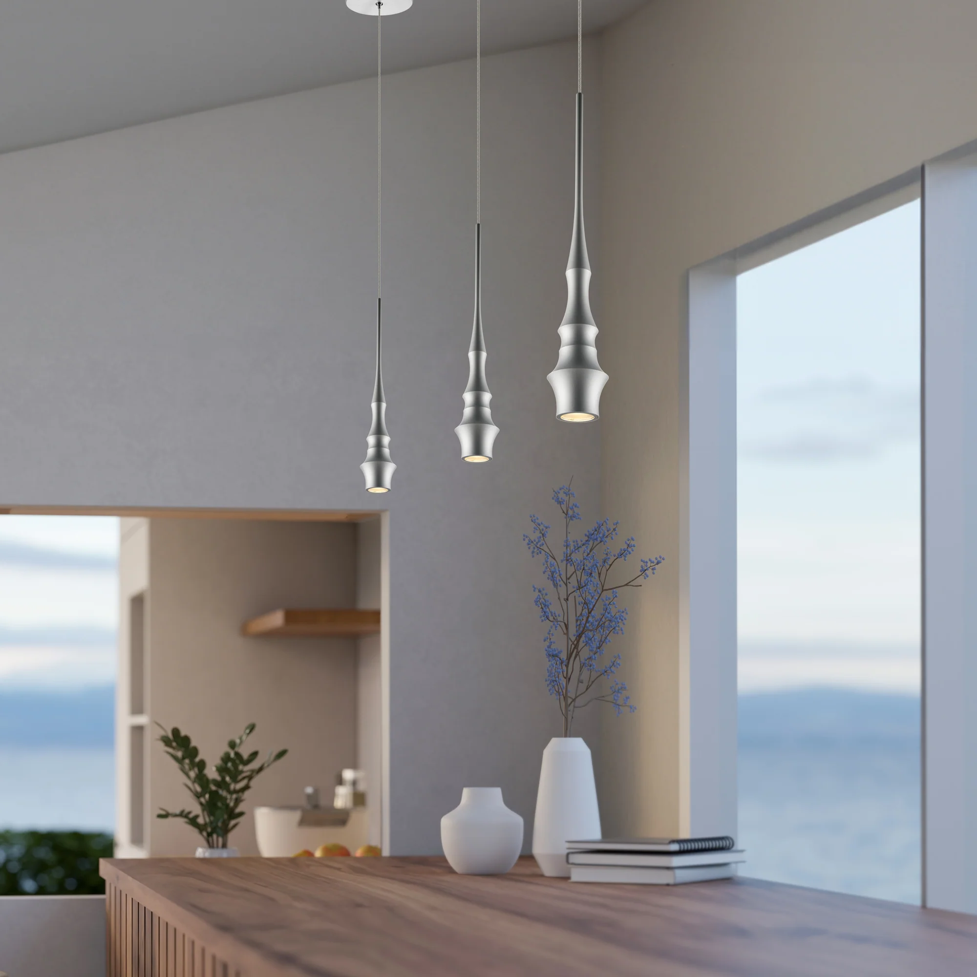 VONN Polaris VMP26610AL 5" ETL Certified Integrated LED Height Adjustable Pendant Light in Silver - Image 7