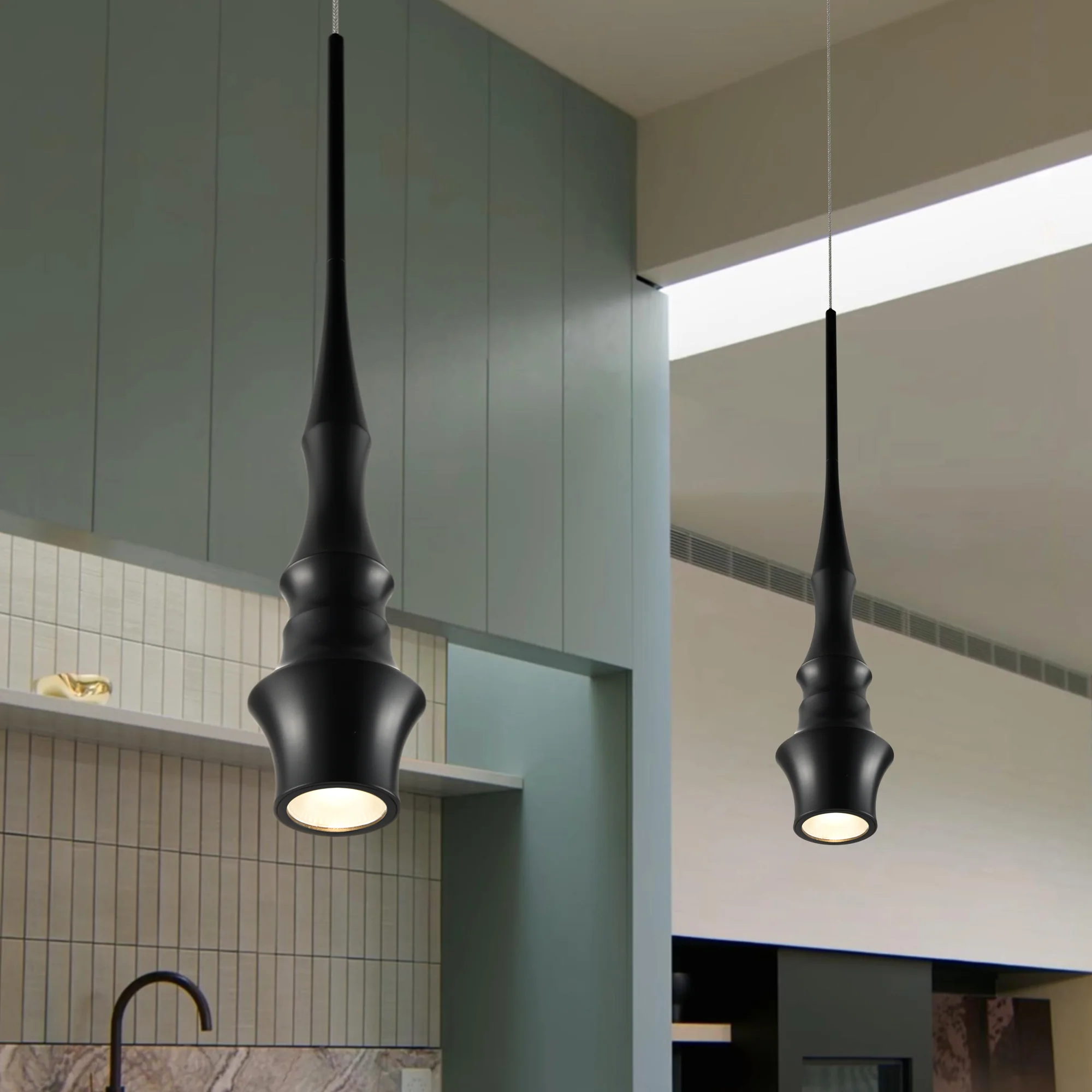 VONN Polaris VMP26610BL 5" ETL Certified Integrated LED Height Adjustable Pendant Light in Black - Image 3