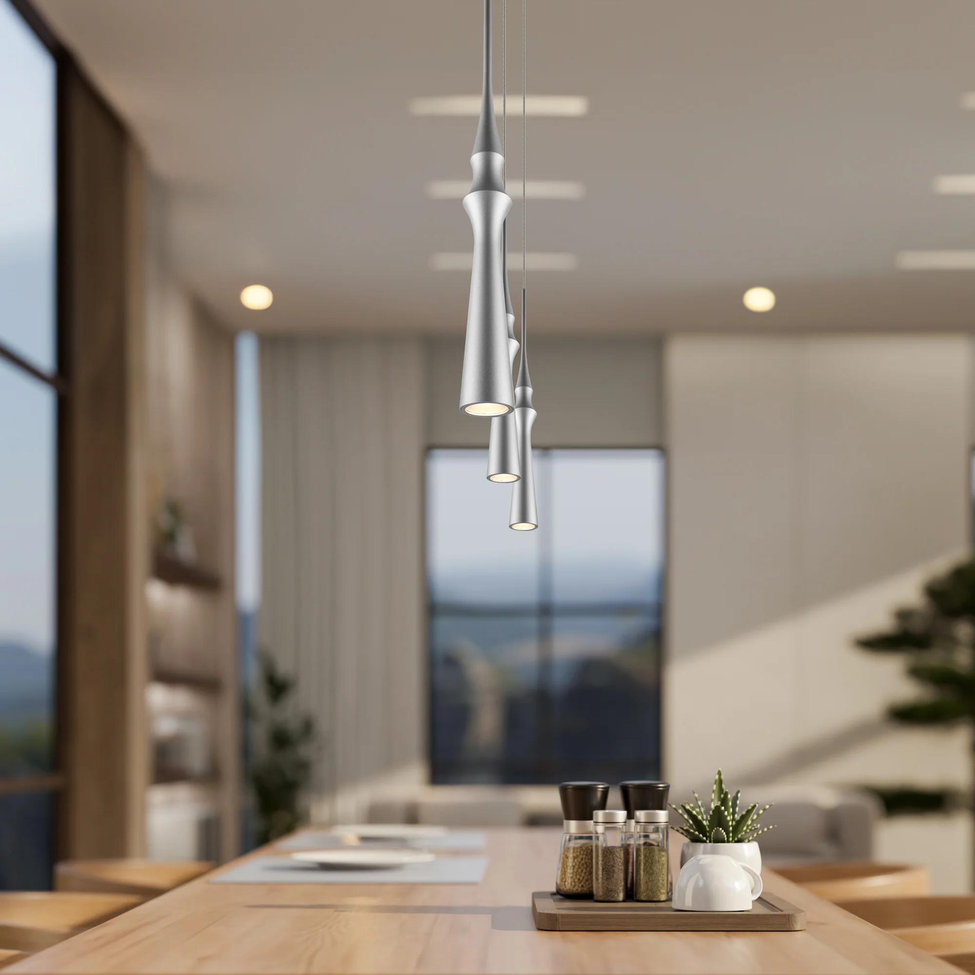 VONN Polaris VMP26710AL 5" ETL Certified Integrated LED Height Adjustable Pendant Light in Silver - Image 4