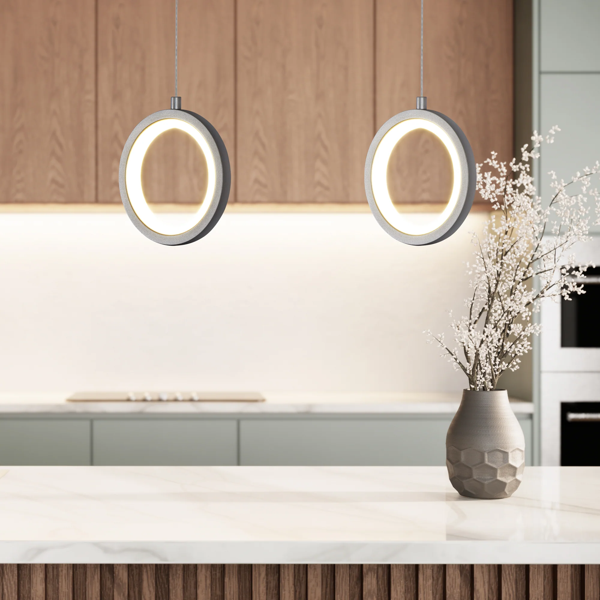 VONN Tania VMP27300AL 5" ETL Certified Integrated LED Height Adjustable Pendant Light in Silver - Image 2