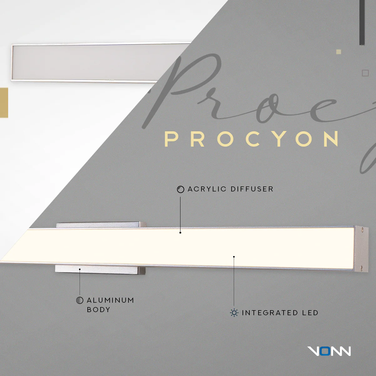 VONN Procyon VMW11024AL 24" Integrated AC LED ADA Compliant ETL Certified Bathroom Wall Fixture in Silver - Image 6