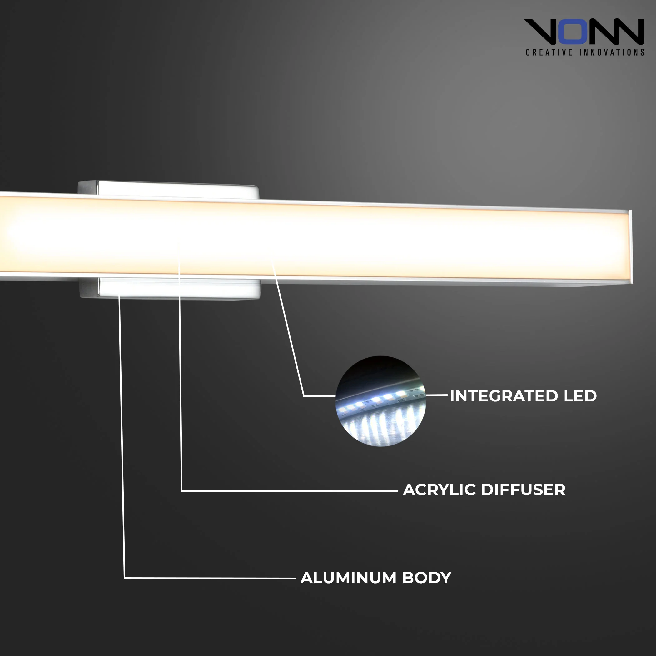 VONN Procyon VMW11024CH 24" Integrated AC LED ADA Compliant ETL Certified Bathroom Wall Fixture in Chrome - Image 5