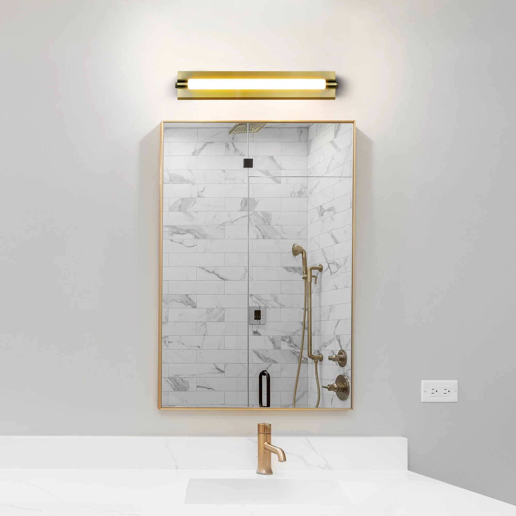 VONN Procyon VMW11800AB 24" Integrated LED ADA Compliant ETL Certified Bathroom Wall Lighting Fixture, Antique Brass - Image 3