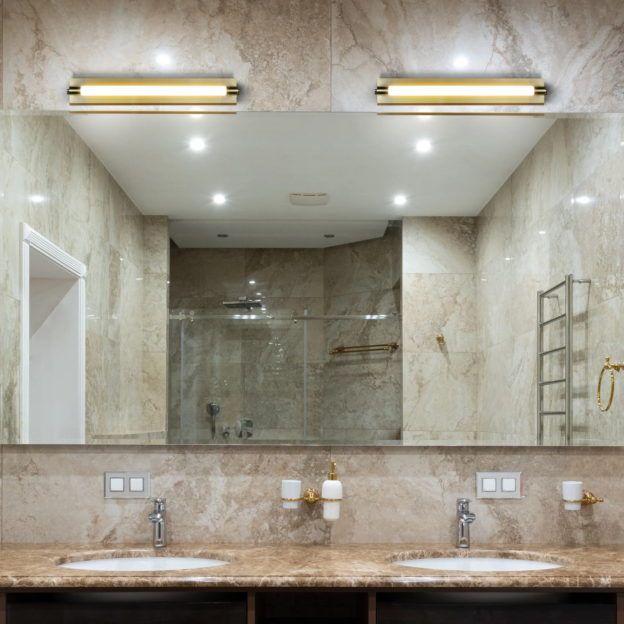 VONN Procyon VMW11800AB 24" Integrated LED ADA Compliant ETL Certified Bathroom Wall Lighting Fixture, Antique Brass - Image 6