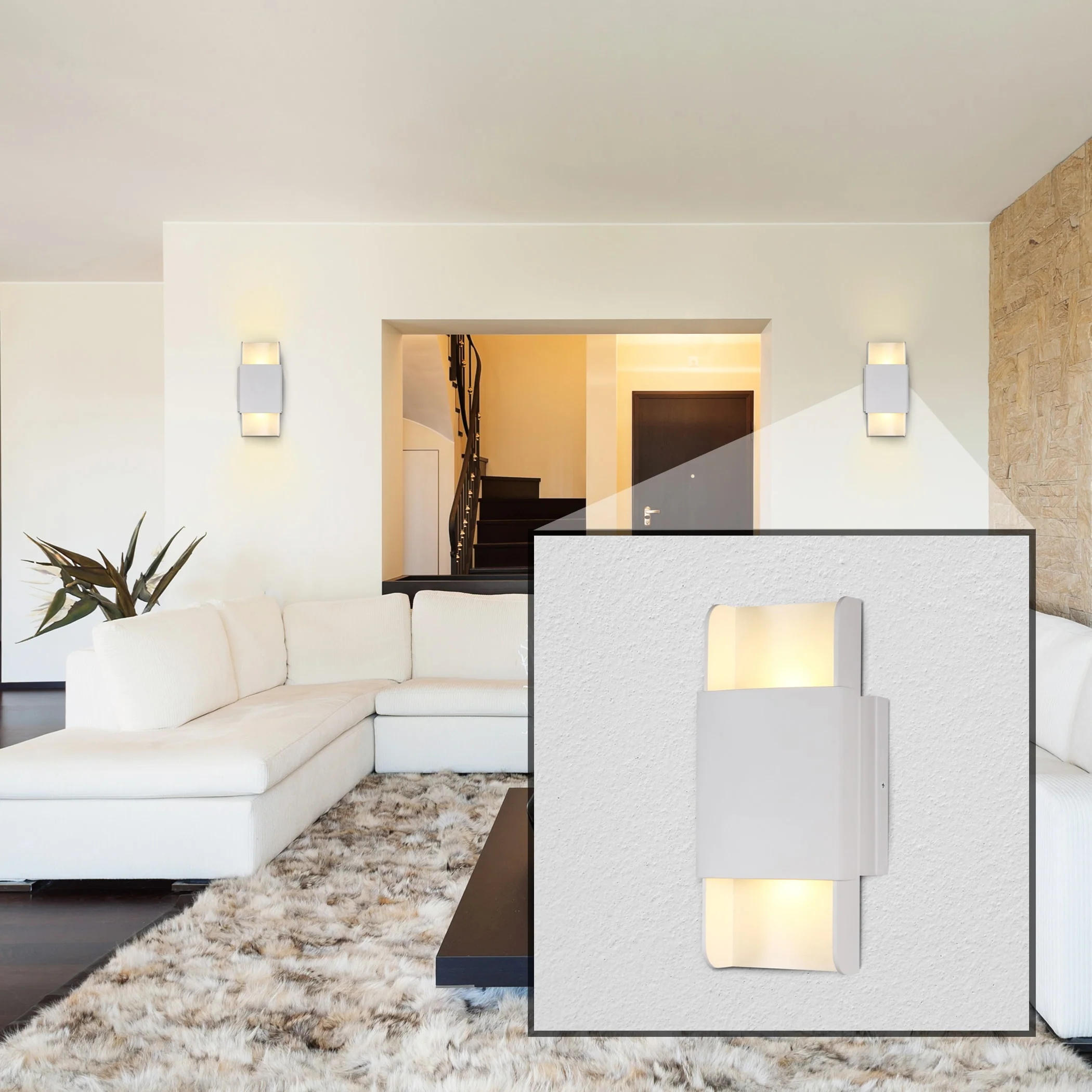 VONN Atlas VMW15610SW 5" Up-Down ETL Certified Integrated LED Wall Sconce Light in White - Image 2