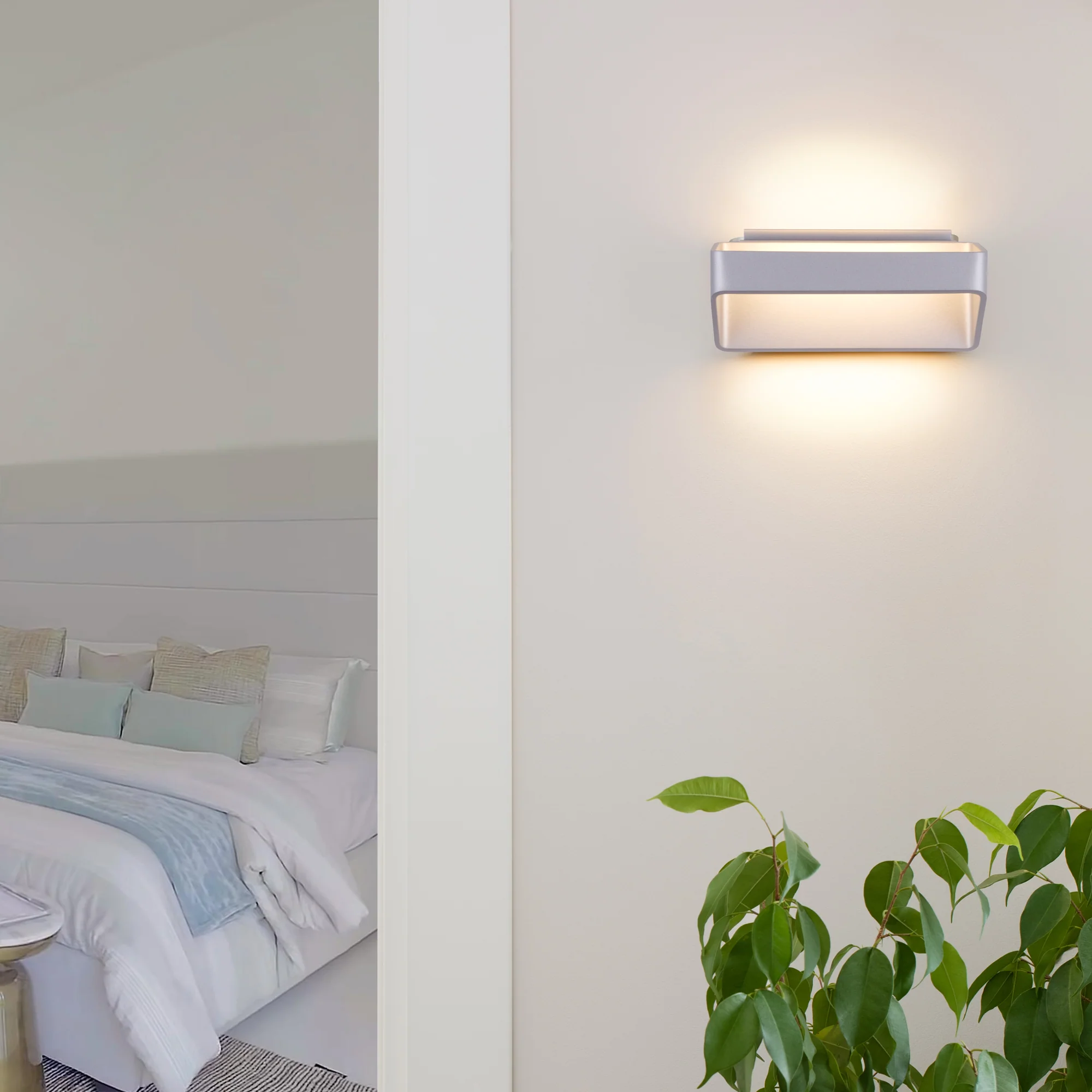 VONN Atlas VMW15710AL 10" Up-Down ETL Certified Integrated LED Wall Sconce Light in Silver - Image 5
