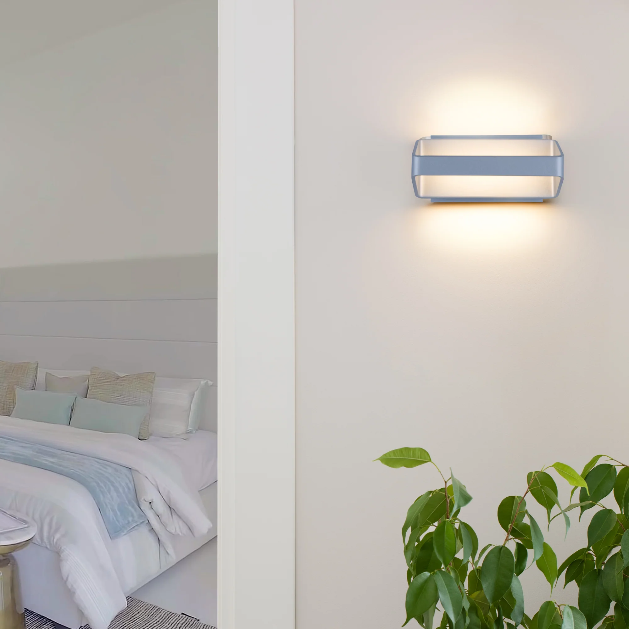 VONN Atlas VMW15810AL 10" Up-Down ETL Certified Integrated LED Wall Sconce Light in Silver - Image 4