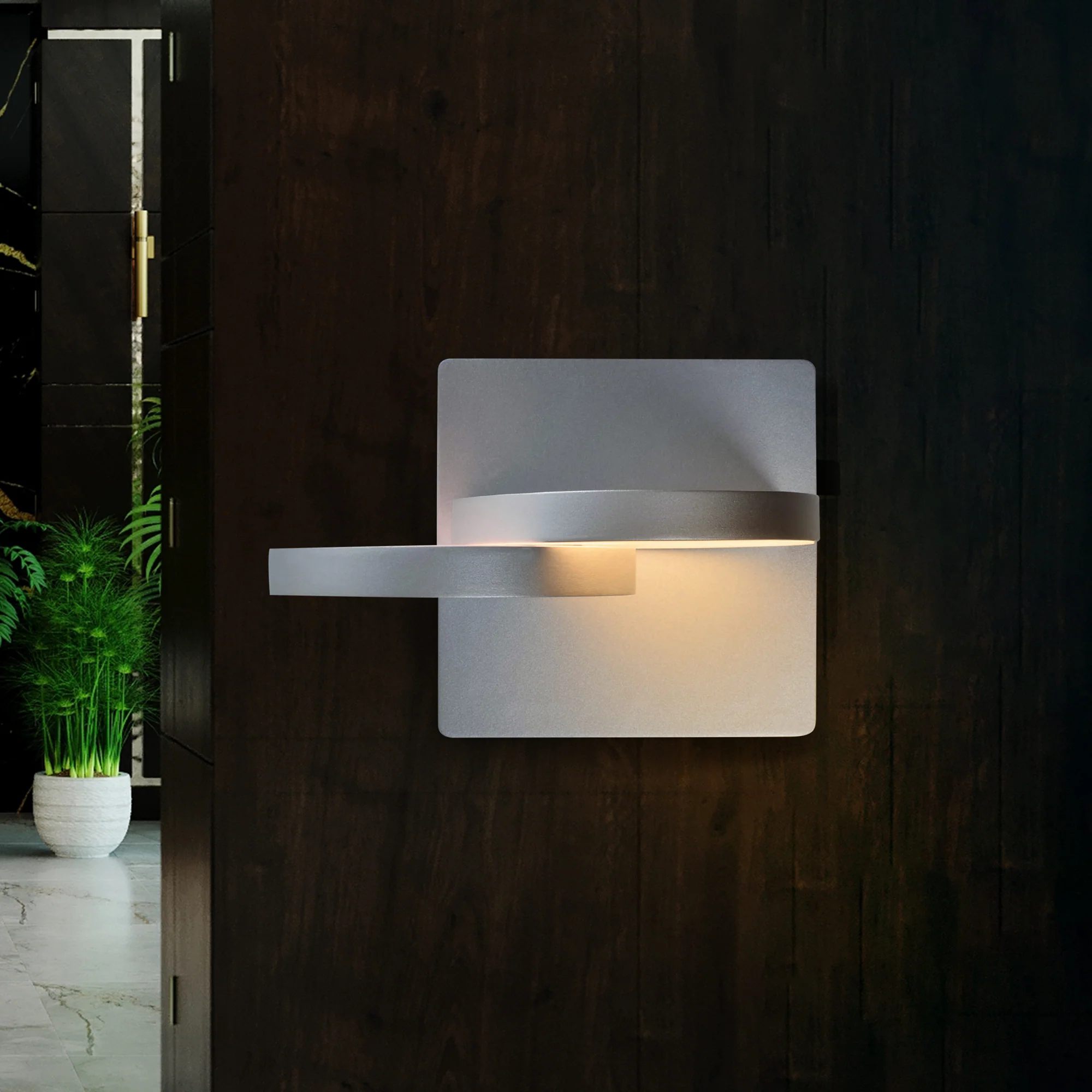 VONN Eclipse VMW17000AL 7" Rotative ETL Certified Integrated LED Wall Sconce Light Fixture in Silver - Image 4