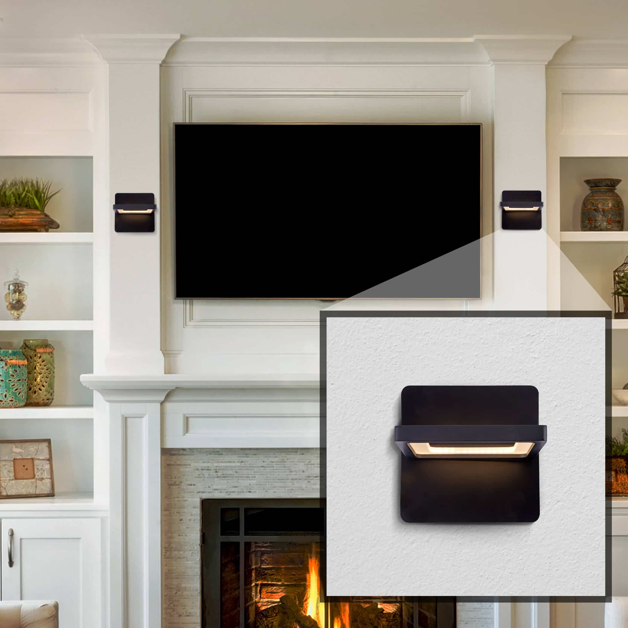 VONN Atria VMW17400BL 6" Rotative ETL Certified Integrated LED Wall Sconce Light Fixture in Black - Image 3