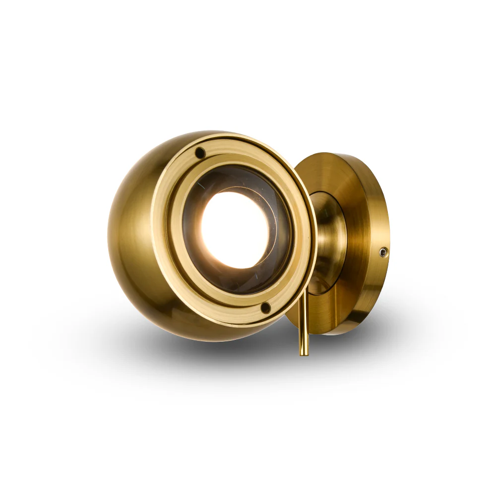 VONN ORBIT VMWA004201A008AB 3.25" 1 LIGHT LED ADJUSTABLE WALL MOUNT, ETL CERTIFIED, COMMERCIAL GRADE, Antique Brass