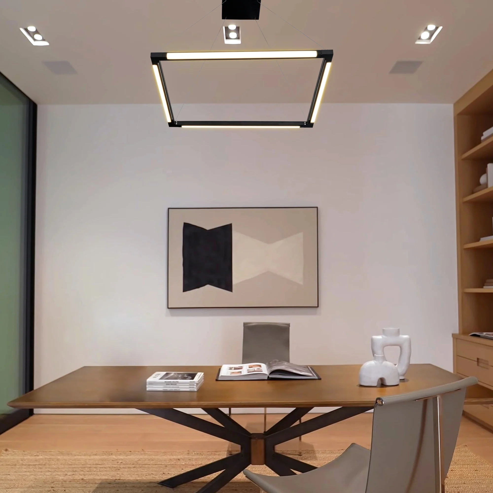 VONN Atria VRC39104BL 24" Integrated LED ETL Certified Height Adjustable Square Chandelier, 180 Rotation of Axes - Image 2