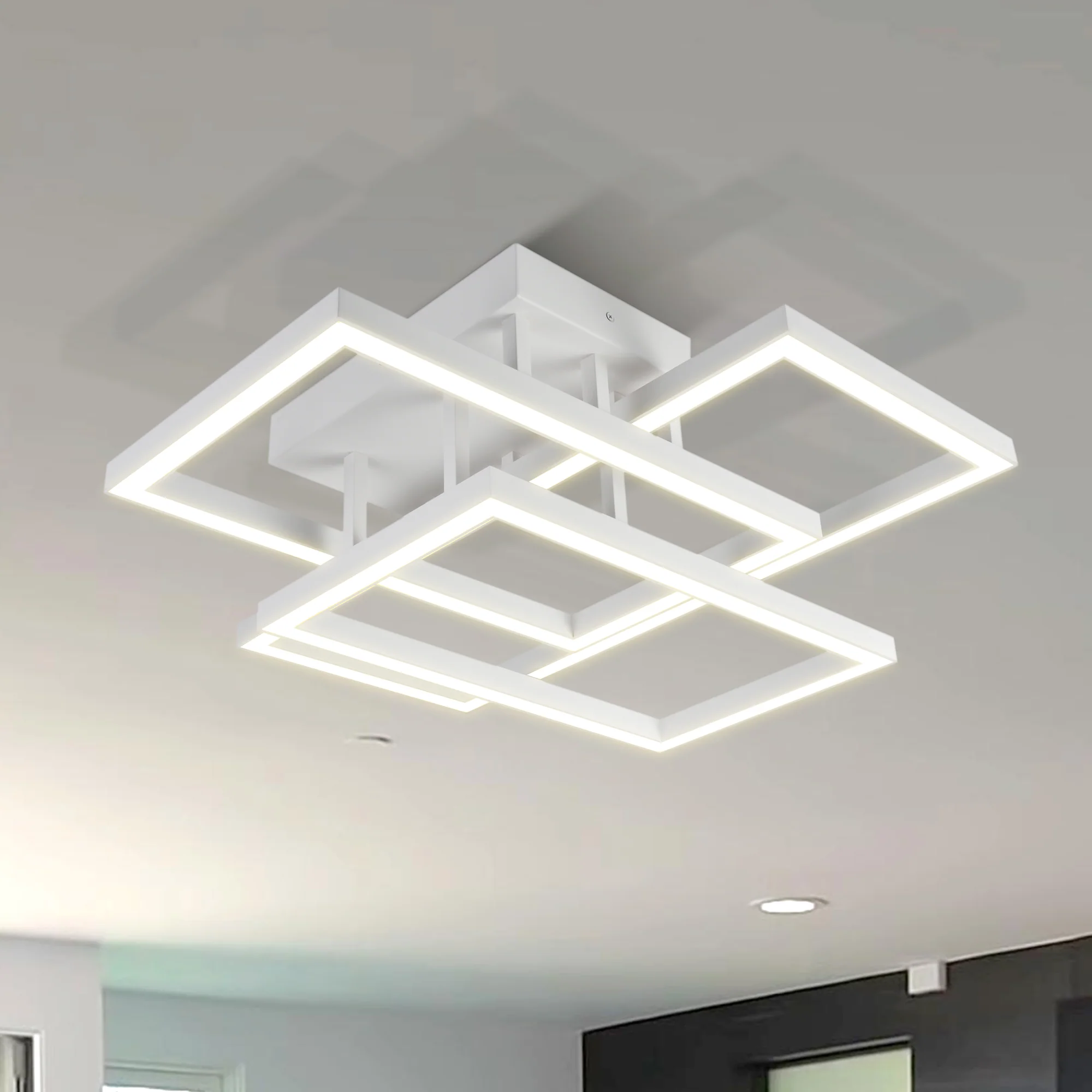 VONN Radium VRCF49103WH 28" Integrated LED ETL Certified Ceiling Lighting Rectangular Semi Flush in White - Image 3