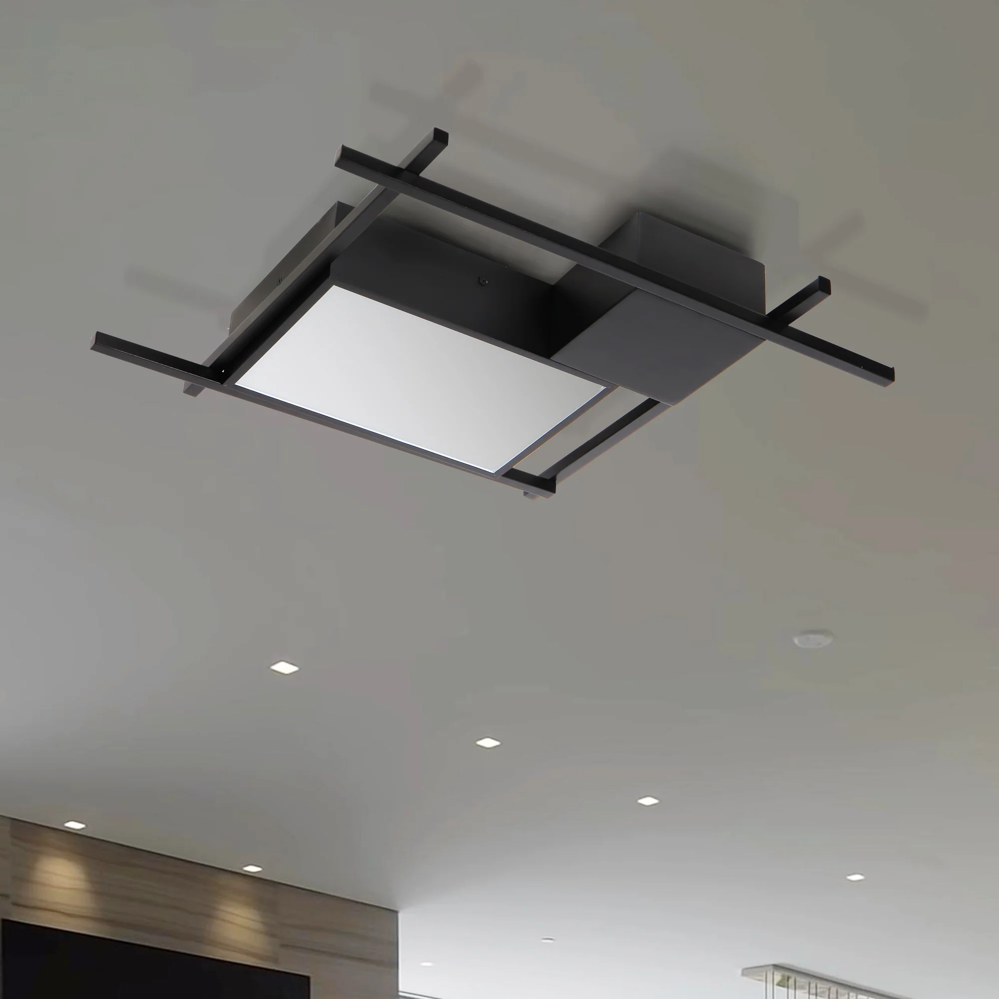VONN Radium VRCF49304BL 19" Integrated LED ETL Certified Ceiling Lighting Rectangular Semi Flush in Black - Image 4