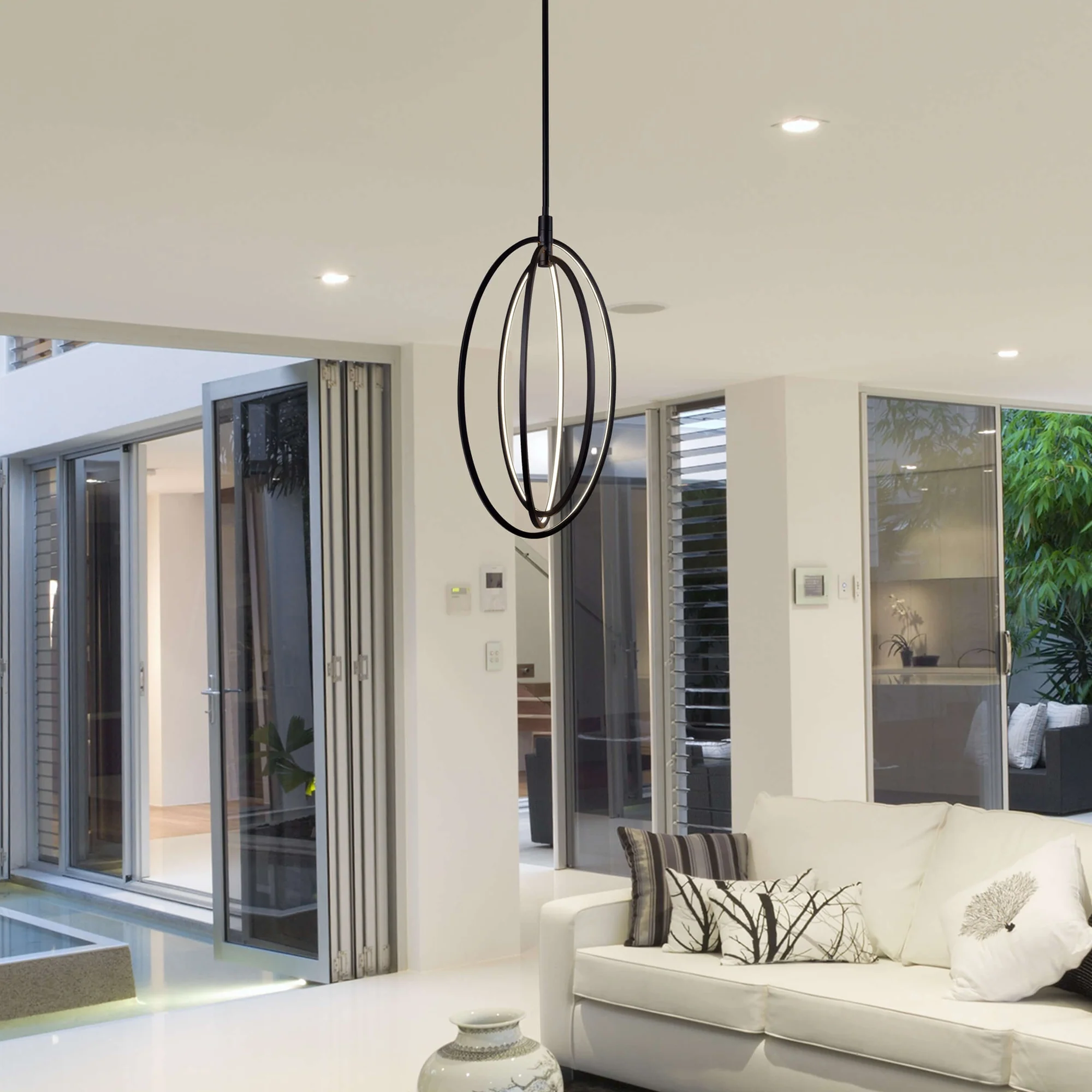 VONN Radium VRP29013BL 15" ETL Certified Integrated LED Rotating Pendant with Height Adjustable Downrod