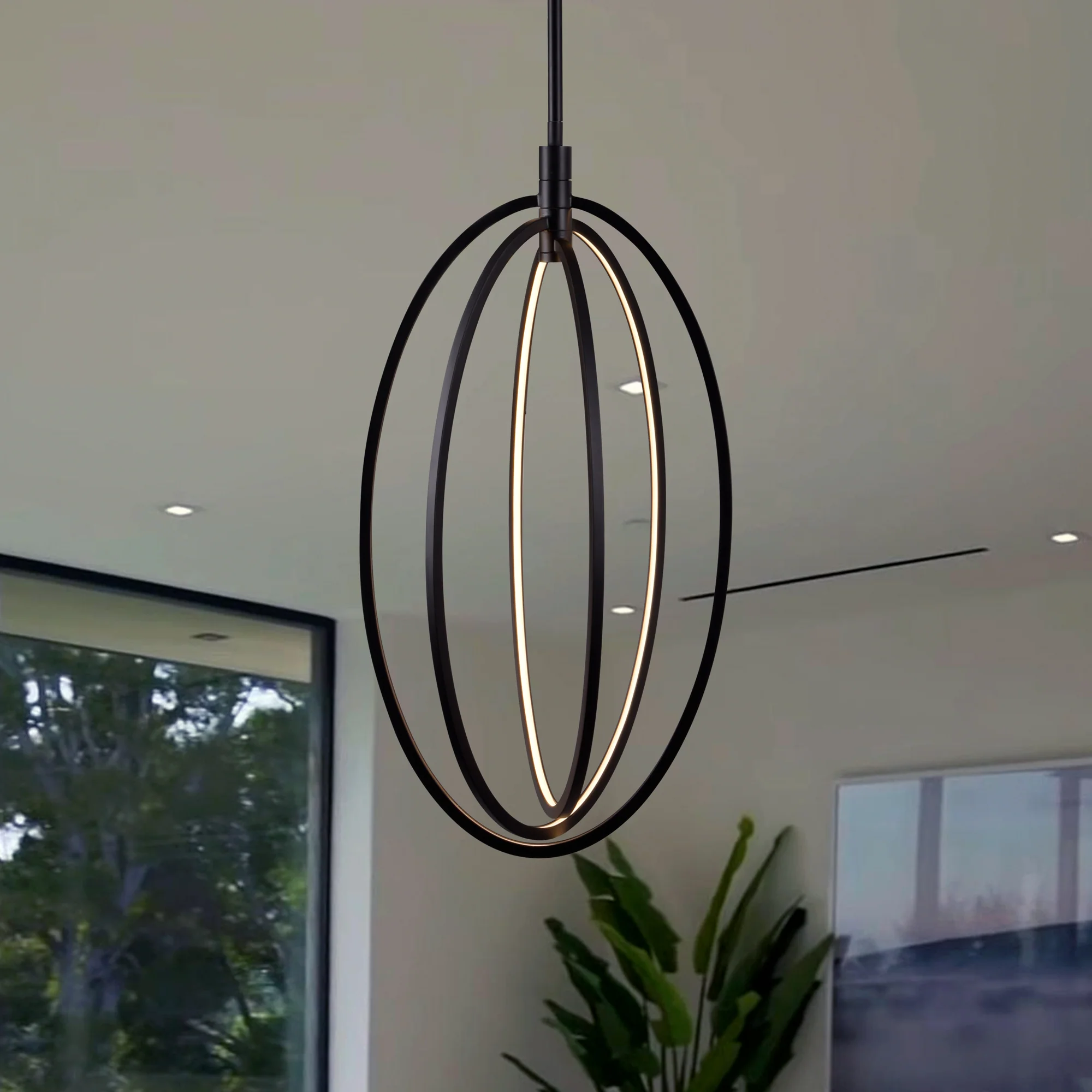 VONN Radium VRP29013BL 15" ETL Certified Integrated LED Rotating Pendant with Height Adjustable Downrod - Image 3