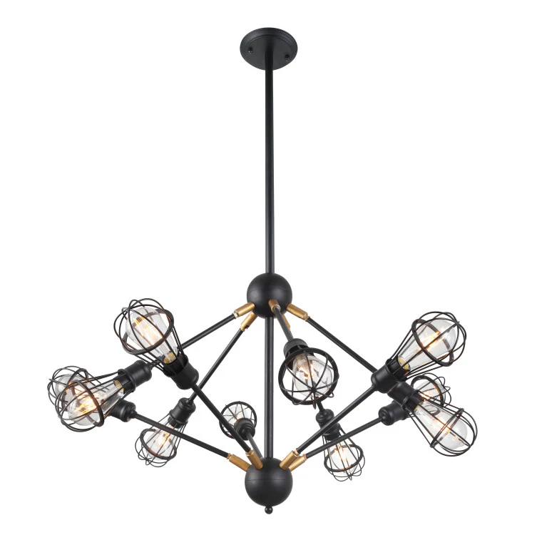 VONN VVC31320BL 36" UL Certified Multi-Pivoting-Arm Chandelier with LED Filament Bulbs, Matte Black - Image 5