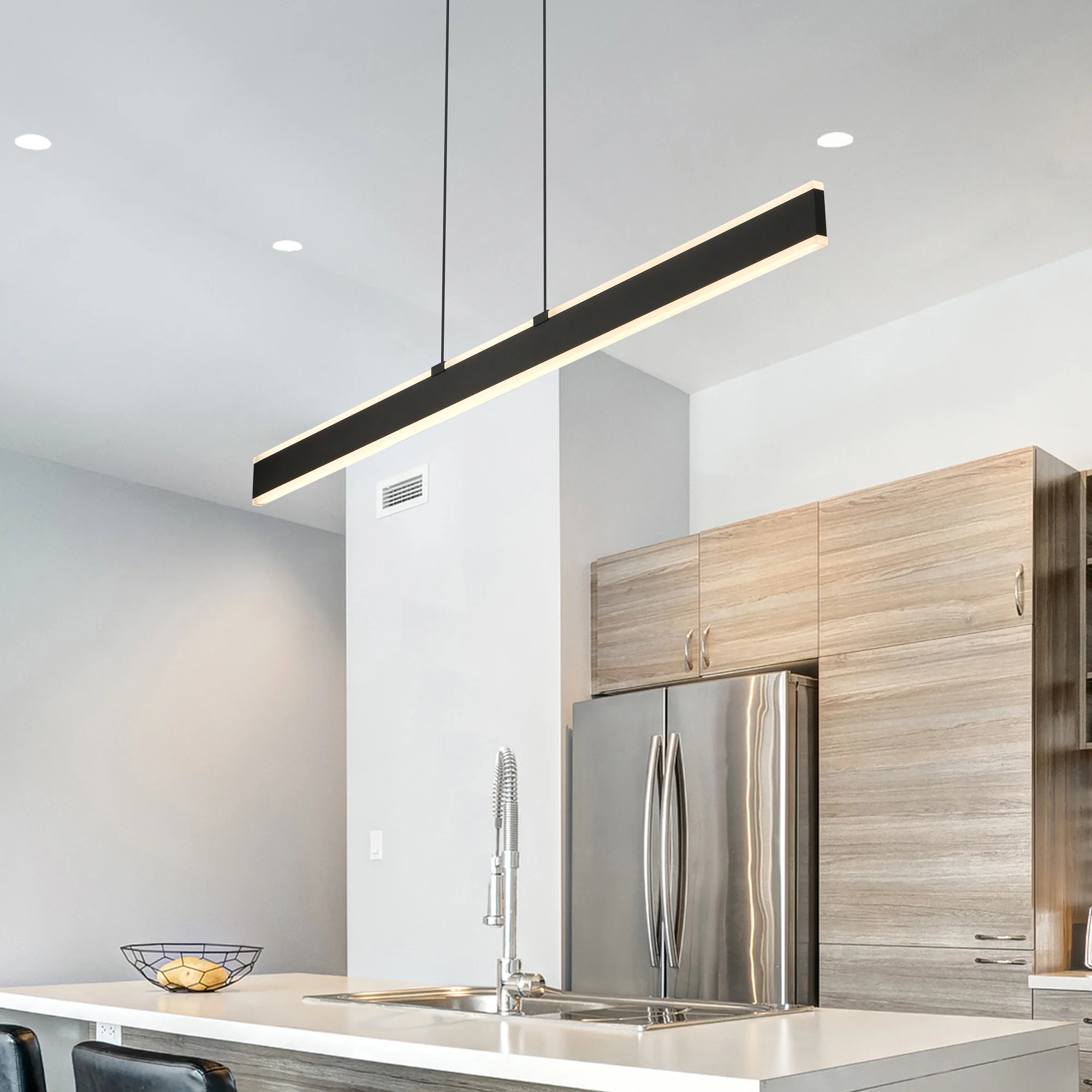 VONN Wezen VMC36904BL 48" Up-Down Integrated LED ETL Certified Pendant, Height Adjustable Chandelier, Black - Image 2